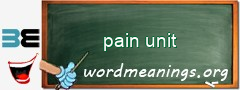 WordMeaning blackboard for pain unit